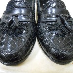 COLE HAAN BRAGANO BLACK WOVEN LEATHER DRIVING SHOES MENS 10.5 W