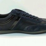 Boss Orange Hugo Boss MensSilvans LeatherSuede sneakers navy blue(50235181-401)