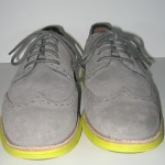 COLE HAAN LUNARGRAND WINGTIP OXFORD CHARCOAL YELLOW SUEDE SHOES 9.5 M $248