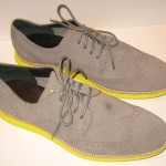 COLE HAAN LUNARGRAND WINGTIP OXFORD CHARCOAL YELLOW SUEDE SHOES 12 M $248