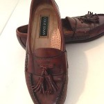 COLE HAAN Mens Pinch Tassel Loafers Shoe Mahogany Leather 7.5 D Nice EUC Italy