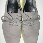 COLE HAAN LUNARGRAND WINGTIP OXFORD CHARCOAL YELLOW SUEDE SHOES 10.5 $248