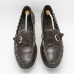 Mens shoes COLE HAAN Handsewn brown leather buckle moccasin loafers sz 11.5 M