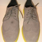 COLE HAAN LUNARGRAND WINGTIP OXFORD CHARCOAL YELLOW SUEDE SHOES 12 M $248
