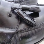 Used Cole Haan 03506 Black Leather Pinch Tassel Loafers Shoes Men’s Size 13D