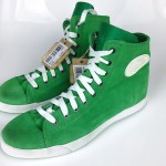 NWT DIESEL FASHION DESIGNER MEN GREEN LEATHER SUEDE HI TOP SNEAKER SHOES size 10