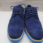 New Cole Haan LunarGrand Wing Tip Shoes, Navy Suede/Topaz,Size 8.5M, Retail $248