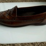 Men’s Cole Haan Bragano Brown Woven Leather Slip On Loafers ITALY Size 11M