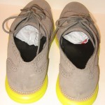 COLE HAAN LUNARGRAND WINGTIP OXFORD CHARCOAL YELLOW SUEDE SHOES 12 M $248