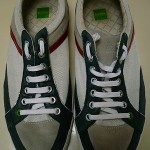 Hugo Boss APACHE Men’s Shoes RED GREY WHITE SIZE 10 MAN MADE AND LEATHER TRIM