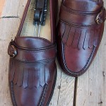 Mens Dress Shoe Cole Haan Size 10D Burgundy Leather Casual Slip On Buckle Loafer