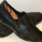 Men’s Cole Haan Black Leather w/Gray Top Stitching Comfort Slip-Ons Sz 8 1/2M