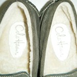 COLE HAAN Loden Green Suede DRIVING MOCS LOAFERS Shearling Lined MEN’S 8M EUC!