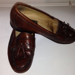 COLE HAAN Mens Pinch Tassel Loafers Shoe Mahogany Leather 7.5 D Nice EUC Italy