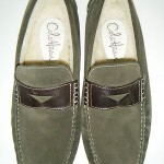 COLE HAAN Loden Green Suede DRIVING MOCS LOAFERS Shearling Lined MEN’S 8M EUC!