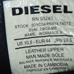 Men’s DIESEL Workmate II Classic Black Leather Ankle Boots Sz 10.5 / EU 44