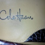 Cole Haan Mens dark brown Gunnison driving moccasin croc print leather size 11