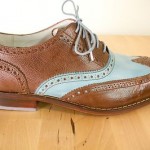 COLE HAAN Men’s Nike Air Blue Brown Leather Oxford Wingtip Dress Shoes Size 9 M
