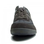 $225 Hugo Boss Sneakers Mens Black Shoes 13 46 Trainers Walking .5 Brown Silver
