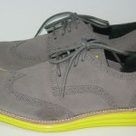 COLE HAAN LUNARGRAND WINGTIP OXFORD CHARCOAL YELLOW SUEDE SHOES 10.5 $248