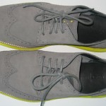 COLE HAAN LUNARGRAND WINGTIP OXFORD CHARCOAL YELLOW SUEDE SHOES 10.5 $248