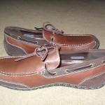 MENS BROWN LEATHER COLE HAAN NIKE AIR WATERPROOF SLIP ON LOAFERS BOAT SHOES 13