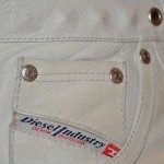 Diesel mens High Top LEATHER Gunmetal sneakers metal studs inlay Sz 45 12 White