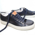 HUGO BOSS Selection Mens Shoes Fashion Navy Leather Sneakers  Eur 43, US 10