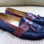 Men’s Cole Haan Two Tone Tassel Loafer Black Brown 11 D