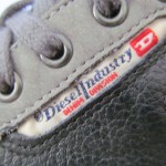 Mens sz 9.5 M gray leather Diesel 978 athletic sneakers tennis shoes