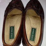 COLE HAAN Mens Pinch Tassel Loafers Shoe Mahogany Leather 7.5 D Nice EUC Italy