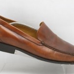 Mens shoes COLE HAAN tan burnished leather slip on loafers sz 11 M