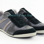 HUGO BOSS ORANGE LABEL SILVER NAVY SHOES SNEAKERS LEATHER & NYLON NEW SZ 9,5 42