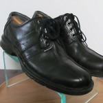 Mens sz 9 M Clarks black leather lace tie oxford casual shoes