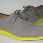 COLE HAAN LUNARGRAND WINGTIP OXFORD CHARCOAL YELLOW SUEDE SHOES 10.5 $248