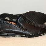 Men’s Cole Haan Black Leather w/Gray Top Stitching Comfort Slip-Ons Sz 8 1/2M