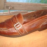 COLE HAAN ~ MENS BROWN DISTRESSED LEATHER LOAFERS W/BRAID TRIM  8M ~ LIKE NU!