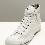 Diesel mens High Top LEATHER Gunmetal sneakers metal studs inlay Sz 45 12 White