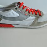 Men’s Diesel ‘Pass On’ Red and Gray Leather Fashion Sneakers, size 13 M