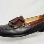 COLE HAAN Men 11.5-D Black Brown Leather Casual Slip On Loafer Shoes