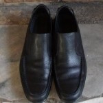 SZ 10.5 COLE HAAN NIKE AIR BLACK LEATHER LOAFERS EC