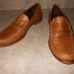 Cole Haan Mens Tan Leather Penny Loafers Size 10 M