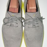 COLE HAAN LUNARGRAND WINGTIP OXFORD CHARCOAL YELLOW SUEDE SHOES 10.5 $248