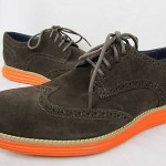 Cole Haan Nike Lunargrand Wingtip Dark Brown Orange Suede Shoes Size 8 M