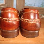 COLE HAAN ~ MENS BROWN DISTRESSED LEATHER LOAFERS W/BRAID TRIM  8M ~ LIKE NU!