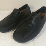COLE HAAN MENS DRIVING MOCCASINS BLACK LEATHER LOAFERS SHOES SIZE 10.5 W GREAT