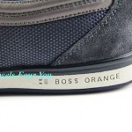 HUGO BOSS ORANGE LABEL SILVER NAVY SHOES SNEAKERS LEATHER & NYLON NEW SZ 9,5 42