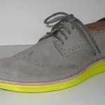 COLE HAAN LUNARGRAND WINGTIP OXFORD CHARCOAL YELLOW SUEDE SHOES 9.5 M $248