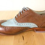 COLE HAAN Men’s Nike Air Blue Brown Leather Oxford Wingtip Dress Shoes Size 9 M