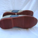 MENS COLE HAAN NAVY/ TAUPE LEATHER SADDLE SHOES  SIZE 8.5 D